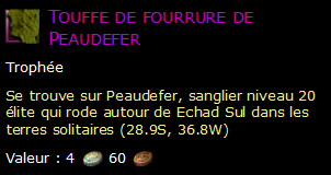 Touffe de fourrure de Peaudefer