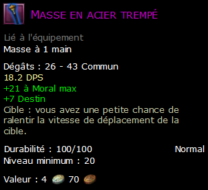 Masse en acier trempé