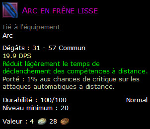 Arc en frêne lisse