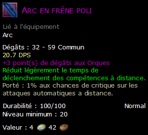 Arc en frêne poli