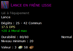 Lance en frêne lisse