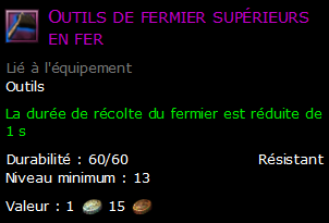 Outils de fermier supérieurs en fer