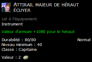 Attirail majeur de héraut écuyer