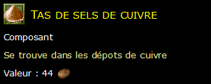 Tas de sels de cuivre