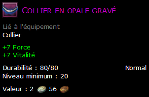 Collier en opale gravé