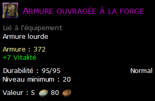 Armure ouvragée à la forge