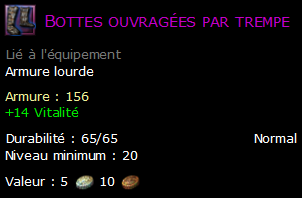 Bottes ouvragées par trempe