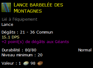 Lance barbelée des Montagnes