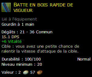 Batte en bois rapide de vigueur