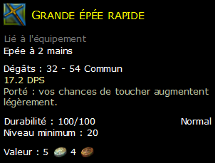 Grande épée rapide