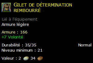 Gilet de détermination rembourré