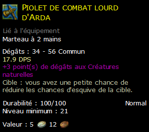 Piolet de combat lourd d'Arda