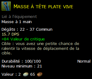 Masse à tête plate vive