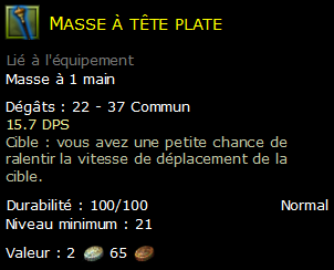 Masse à tête plate