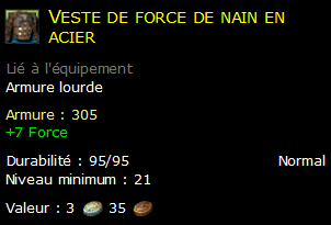 Veste de force de nain en acier