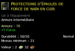 Protections d'épaules de force de nain en cuir