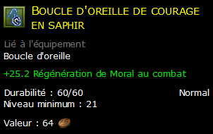 Boucle d'oreille de courage en saphir