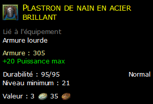 Plastron de nain en acier brillant