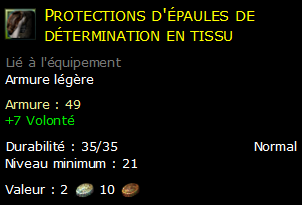 Protections d'épaules de détermination en tissu