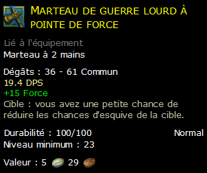 Marteau de guerre lourd à pointe de force