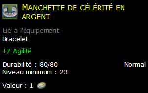 Manchette de célérité en argent