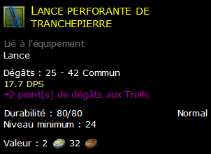 Lance perforante de tranchepierre