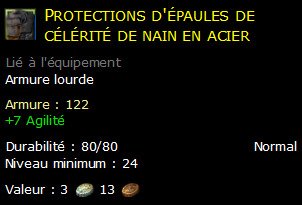 Protections d'épaules de célérité de nain en acier