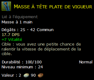 Masse à tête plate de vigueur