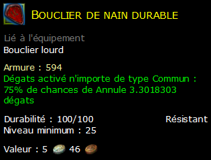 Bouclier de nain durable