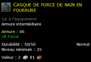 Casque de force de nain en fourrure