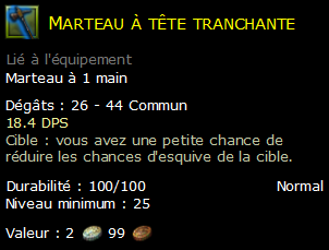 Marteau à tête tranchante