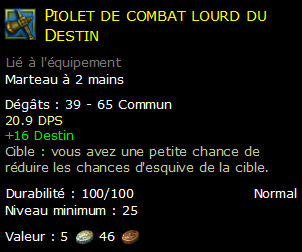 Piolet de combat lourd du Destin