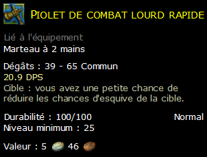 Piolet de combat lourd rapide