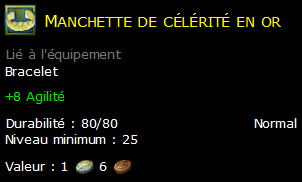 Manchette de célérité en or