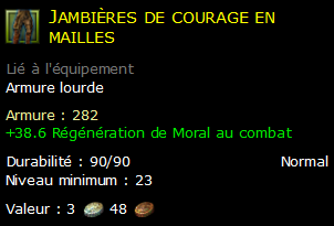 Jambières de courage en mailles