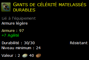 Gants de célérité matelassés durables