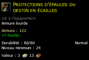 Protections d'épaules du destin en écailles