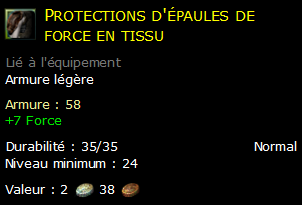 Protections d'épaules de force en tissu