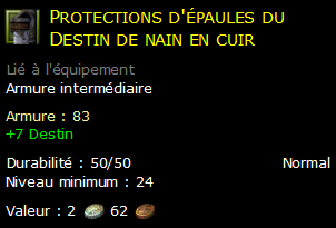 Protections d'épaules du Destin de nain en cuir