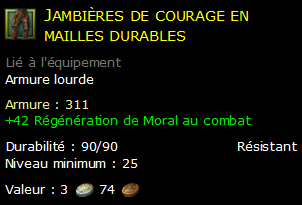 Jambières de courage en mailles durables