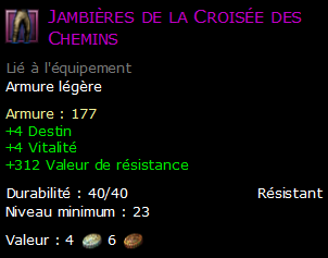 Jambières de la Croisée des Chemins