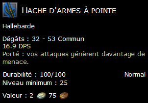 Hache d'armes à pointe