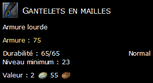 Gantelets en mailles