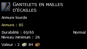 Gantelets en mailles d'écailles