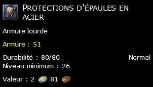 Protections d'épaules en acier