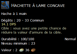 Hachette à lame concave