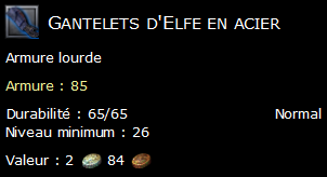 Gantelets d'Elfe en acier
