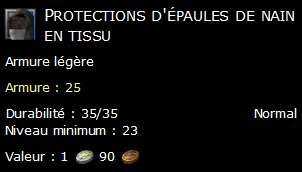 Protections d'épaules de nain en tissu