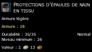 Protections d'épaules de nain en tissu