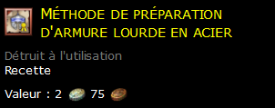 Méthode de préparation d'armure lourde en acier